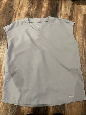 Jaanuu Light Gray V-Neck Scrub Top